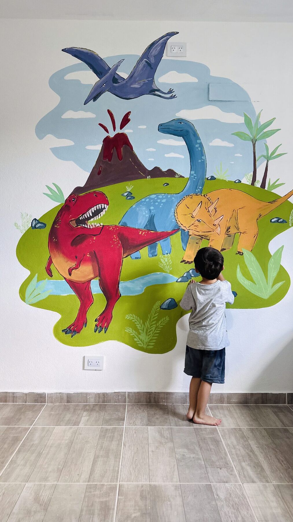 Mural de dinosaurios para una habitación infantil, Córdoba, por La que te pinte